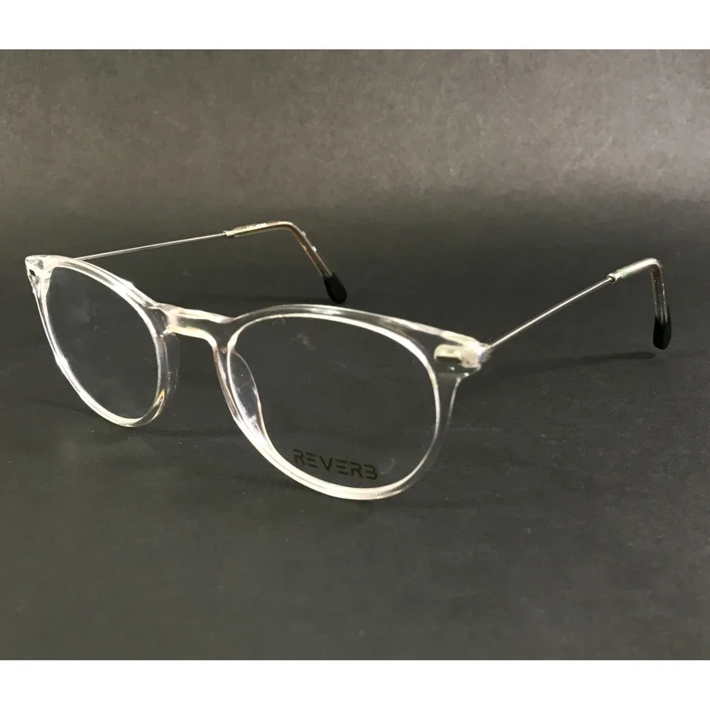 Reverb Eyeglasses Frames RVMO5130 971 Clear Silver Round Full Rim 50-22-140